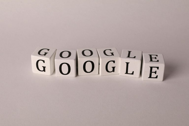 Best Google Business Profile Marketing Agency in Sewall's Point Florida Letter Cubes Spelling Out Google on a White Surface