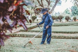 SEO Services for Trade Companies in Stuart Florida a Landscaper Working on a Lawn Outside