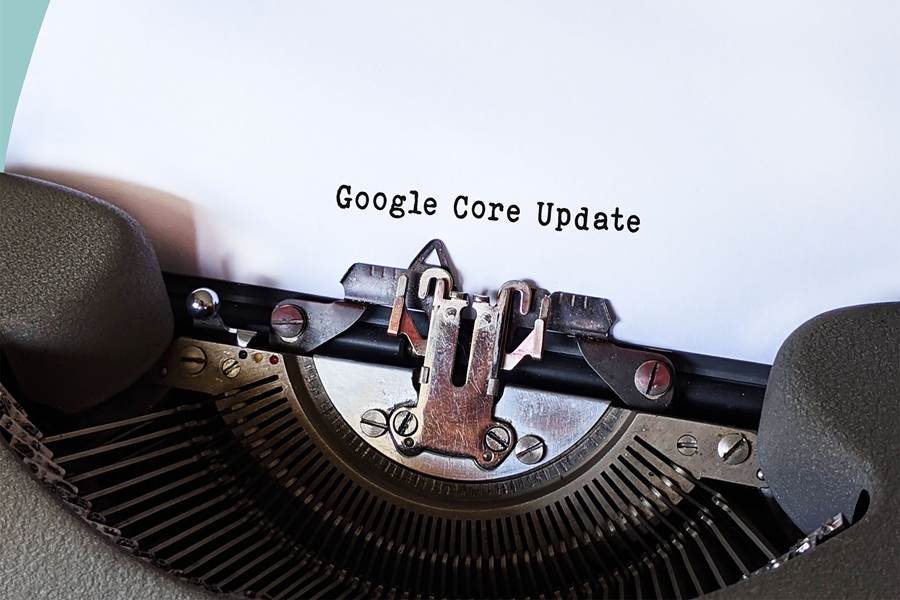 SEO Services for HVAC Companies in West Palm Beach Florida a Typewriter with a Piece of Paper That Says "Google Core Update"